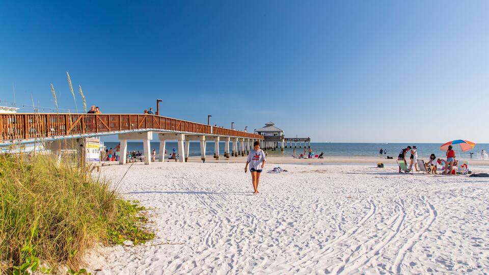 Fishing Pier Fort Myers Beach featuring general coastal views and a sandy beach as well as an individual femail