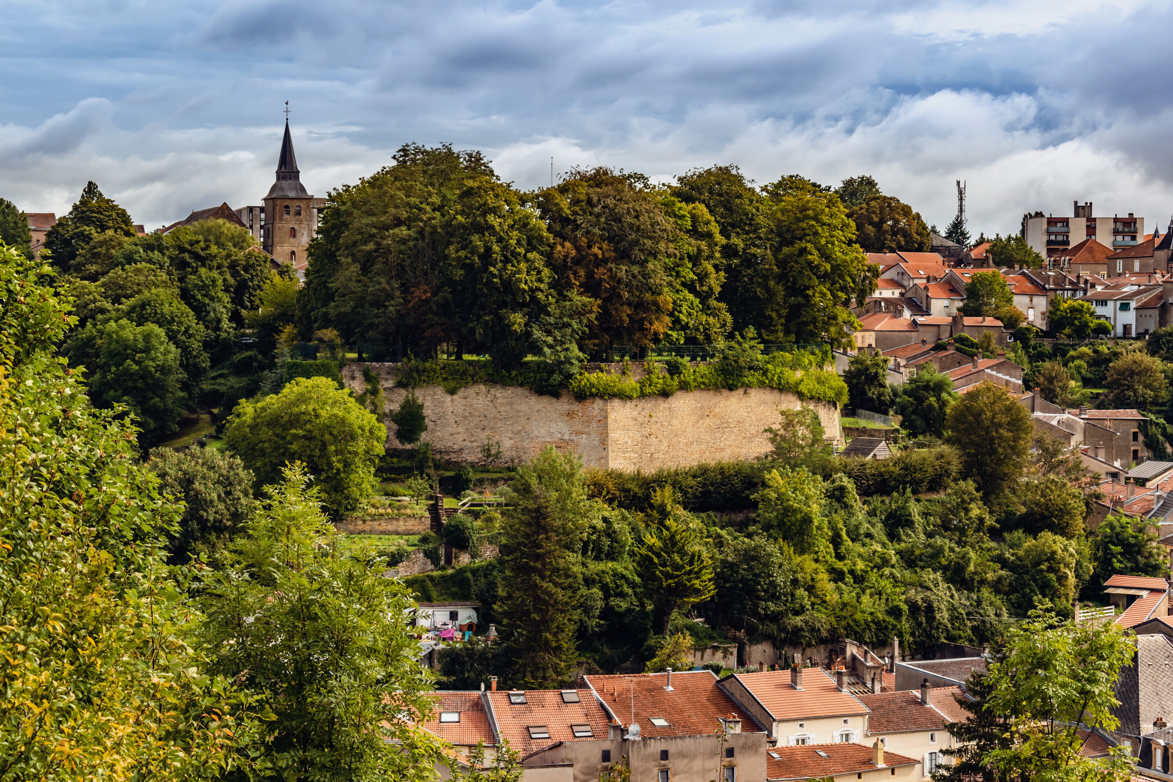 Val de Briey, Meurthe-et-Moselle, panoramic view of the ramparts and the city