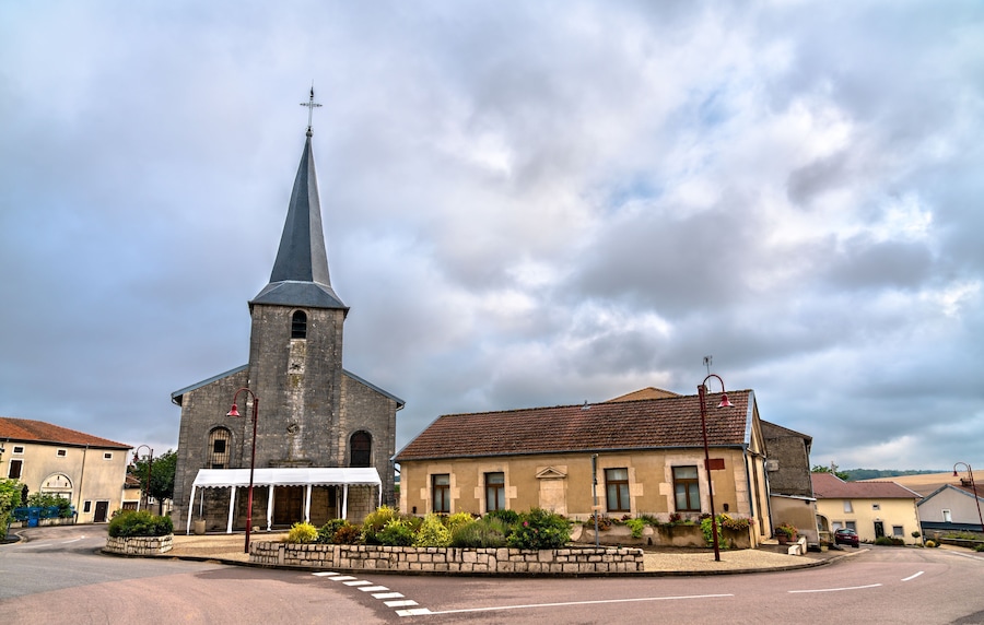 Saint Brice Church in Harmonville village near Neufchateau in Grand Est, France