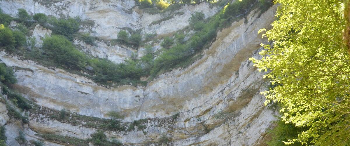 The famous Source de la Loue (Loue river well) in the chalkstone formations