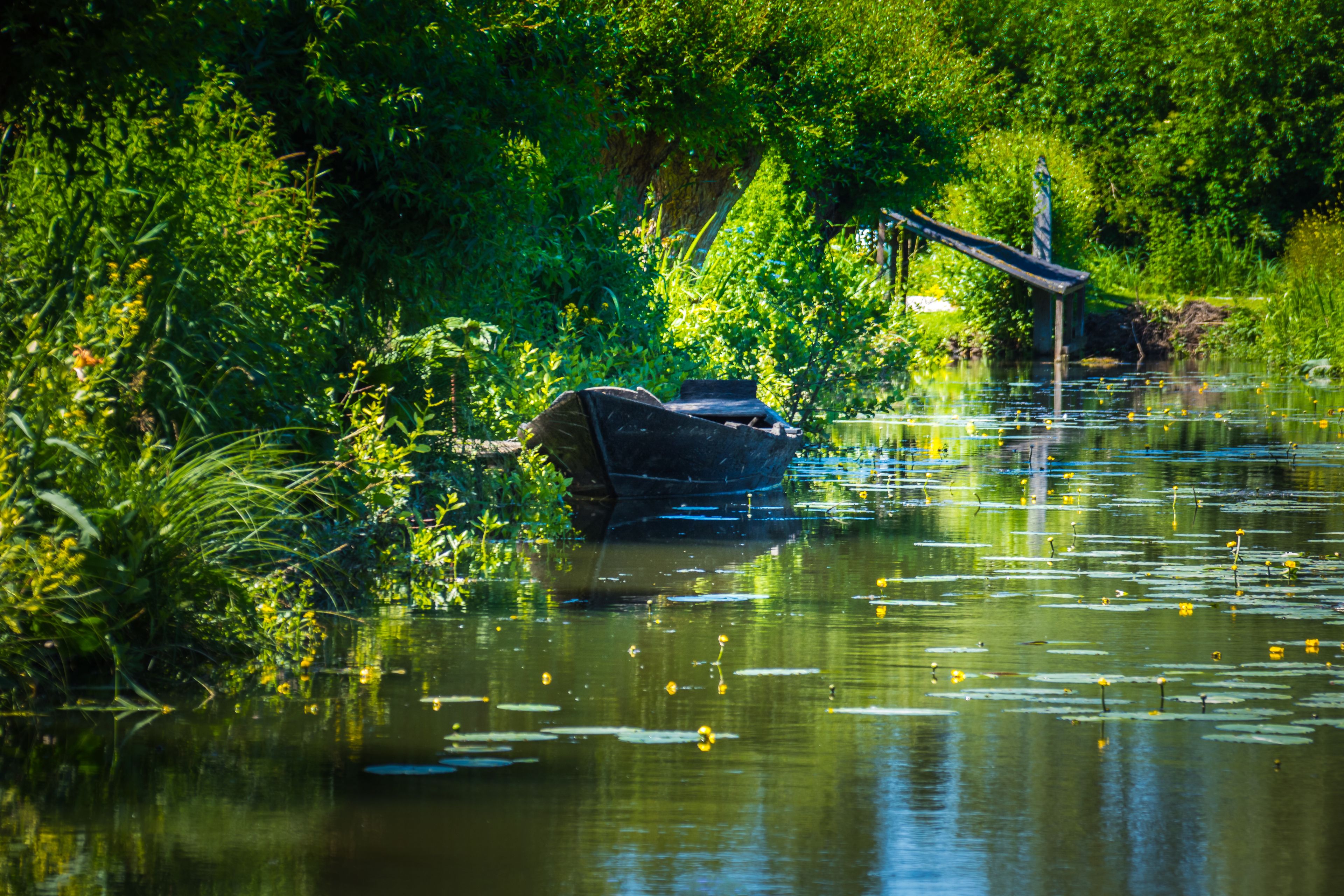 Marais Audomarois dans le Pas de Calais, en France