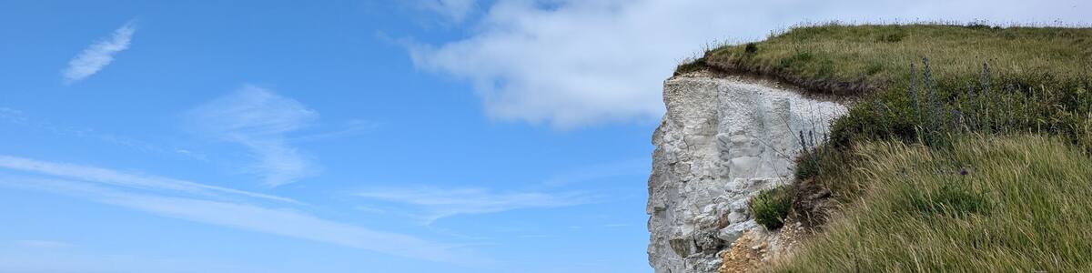 Top View of Chalk Cliffs and the English Channel, Petit-Caux, Normandy, France