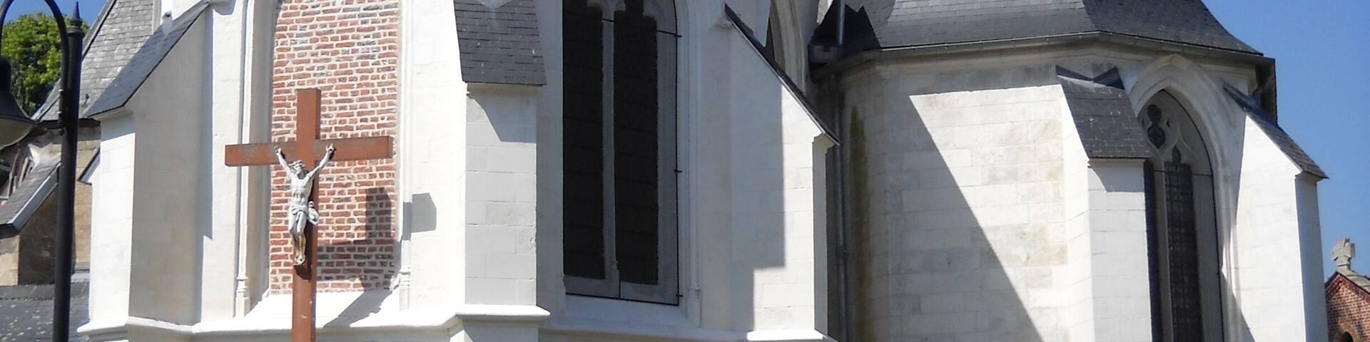 The church of Péronne-en-Mélantois, Nord, France.
