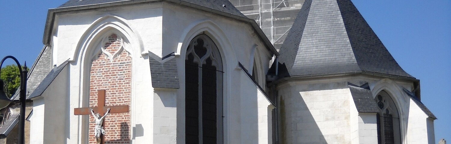 The church of Péronne-en-Mélantois, Nord, France.