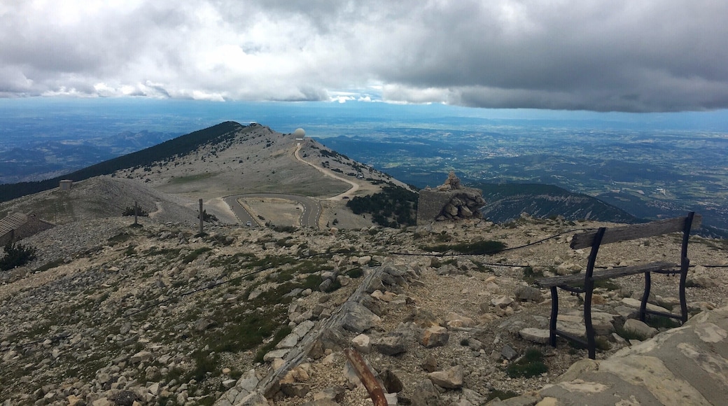 Located in Provence, Mont Ventoux is one of the most famous climbs used in the Tour de France. With a summit at 1911m above sea level it also offers an epic challenge to any cyclist. There are three routes to the top: from Bedoin, from Sault or from Malaucene.
The famous 'moonscape' opens out approximately 6km from the summit, the wind and lack of protection making for some tough riding conditions . Although a summit selfie is obligatory after such an epic achievement, this view gives a distinct sense of how far you've come. The wagon selling cookies and treats at the height of the season is an added bonus!