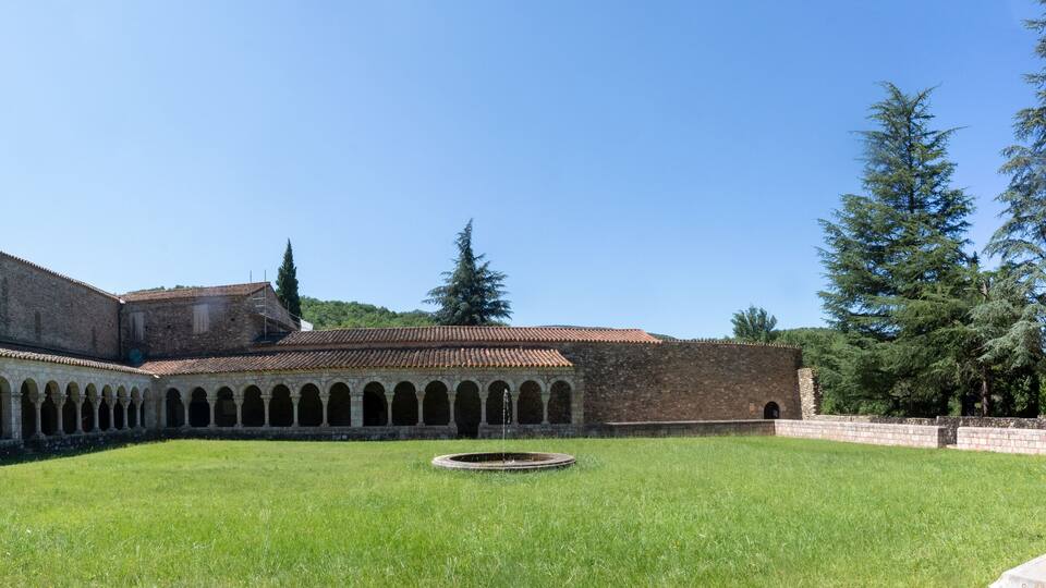 Cloister of the monastery of St Michel de Cuixa in Occitanie, Catalan country, cloitre du monastère de St Michel de Cuixa