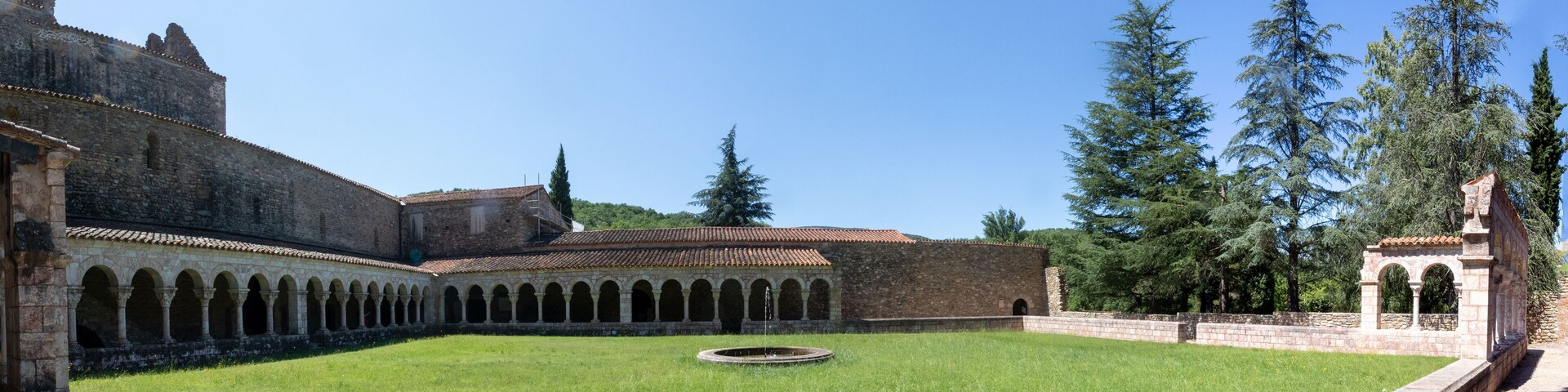 Cloister of the monastery of St Michel de Cuixa in Occitanie, Catalan country, cloitre du monastère de St Michel de Cuixa