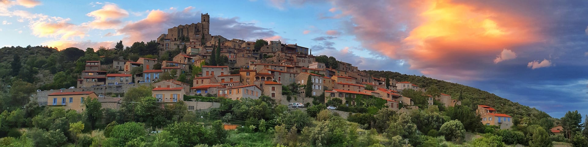 One of France most beautiful villages at sunset. Eus is a picturesque village built into the hills in the pyrenees area of southern France. #village #eus #france #beautiful #roadtrip