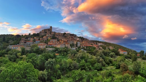 One of France most beautiful villages at sunset. Eus is a picturesque village built into the hills in the pyrenees area of southern France. #village #eus #france #beautiful #roadtrip
