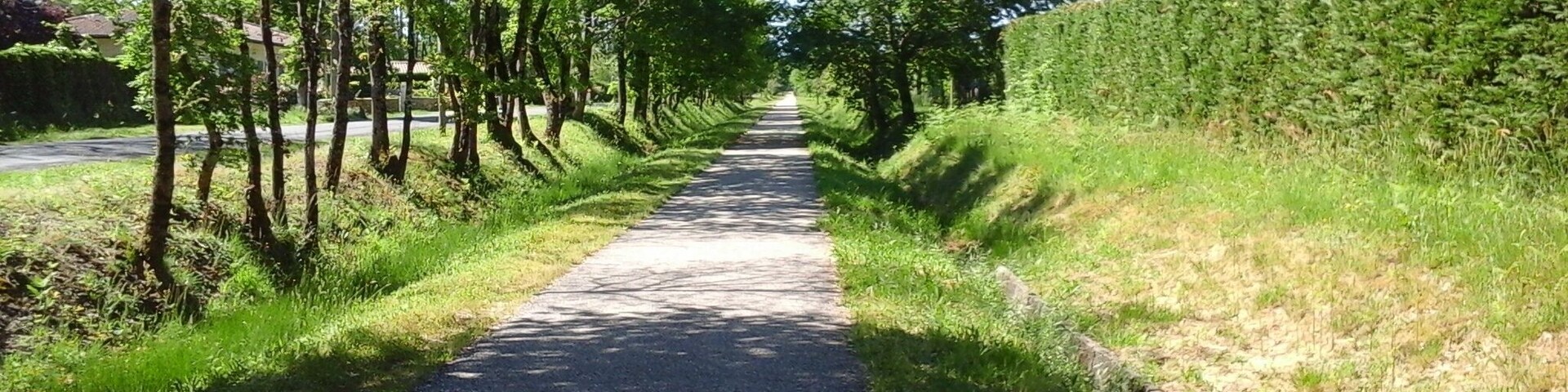 Riding along the cycle track from Roaillan to Le Nizan