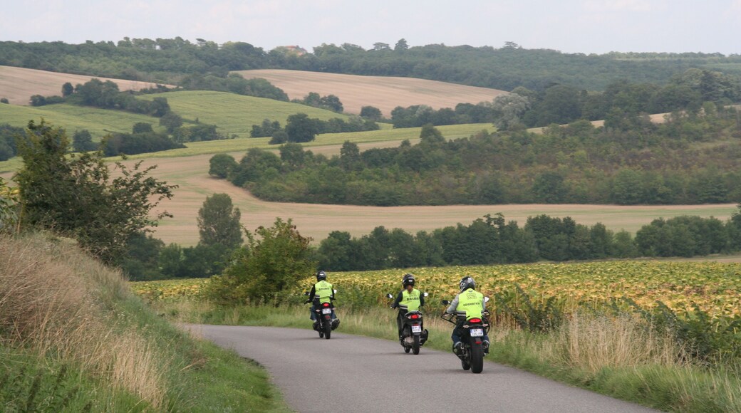 Apprentis motards dans la campagne toulousaine