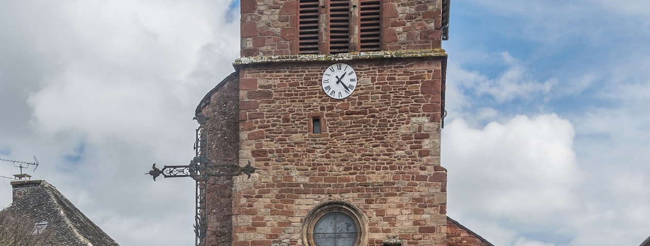 Church of Bruéjouls, commune of Clairvaux-d'Aveyron, Aveyron, France