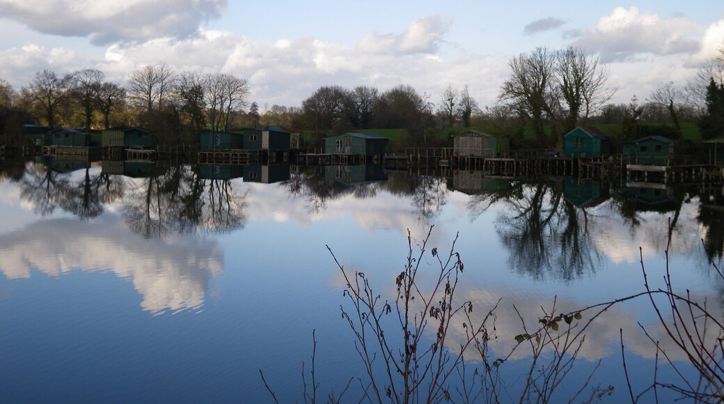 cabanes de pecheurs sur l'etang de carcraon