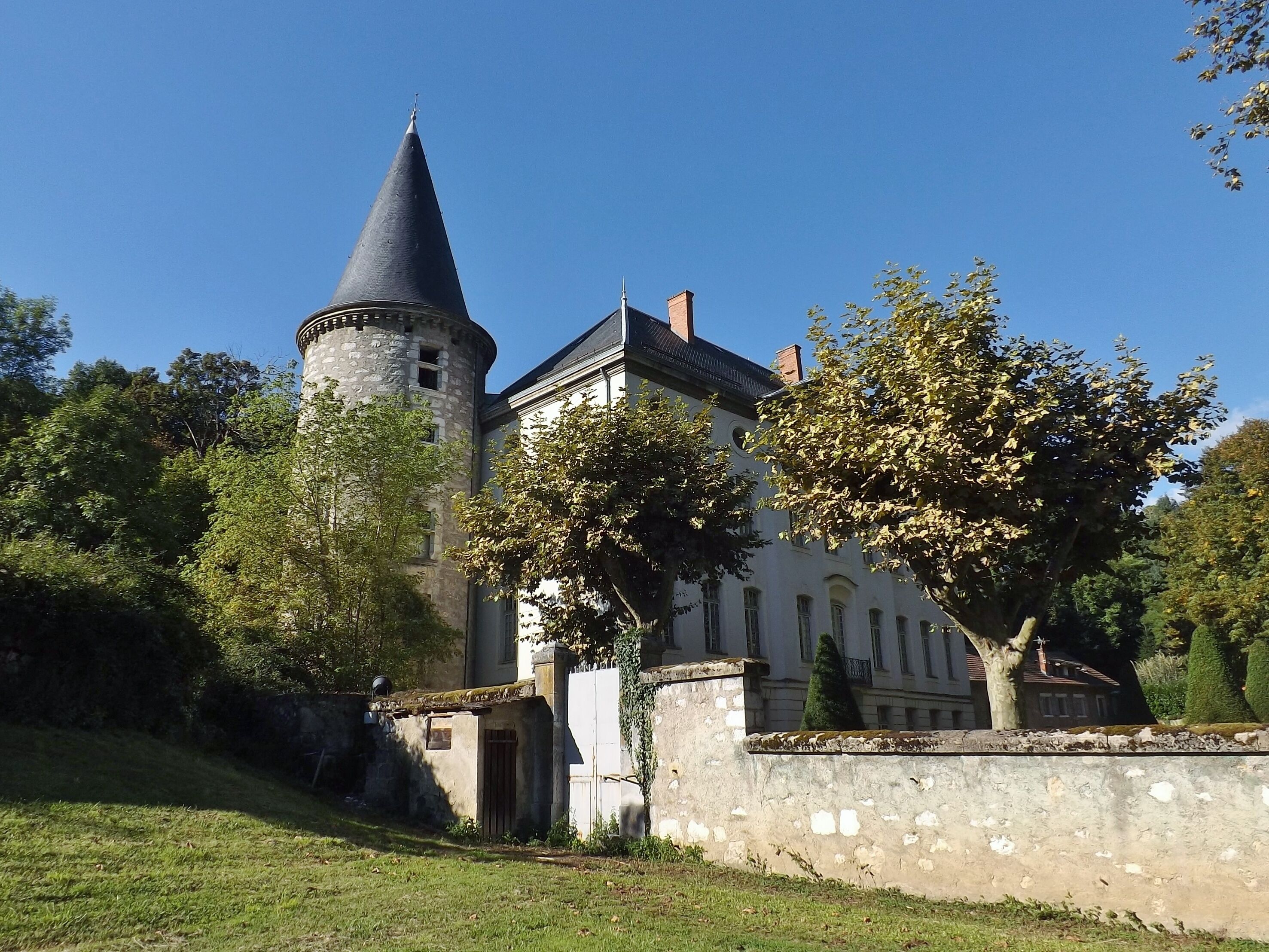 Sight of the château de Bressieux castle and its tower, in Bassens near Chambéry in Savoie, France.