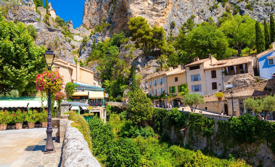 The Village of Moustiers-Sainte-Marie, Provence, Southern France
