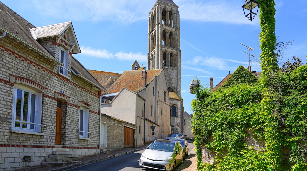 Bell tower of the church of Our Lady of the Assumption in Château-Landon, a rural village of the Gâtinais in Seine et Marne, Paris Region, France