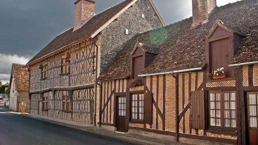 Courmemin (Loir-et-Cher). Rue François Premier. 47° 28' 17.77" N 1° 37' 39.32" E Maison du début du XVIÚme siÚcle (1510). La construction en pans de bois en forme de croix de Saint-André permet de mieux répartir les efforts. House from the early sixteenth century (1510). Construction timber frame shaped cross of St. Andrew to better distribute the forces.