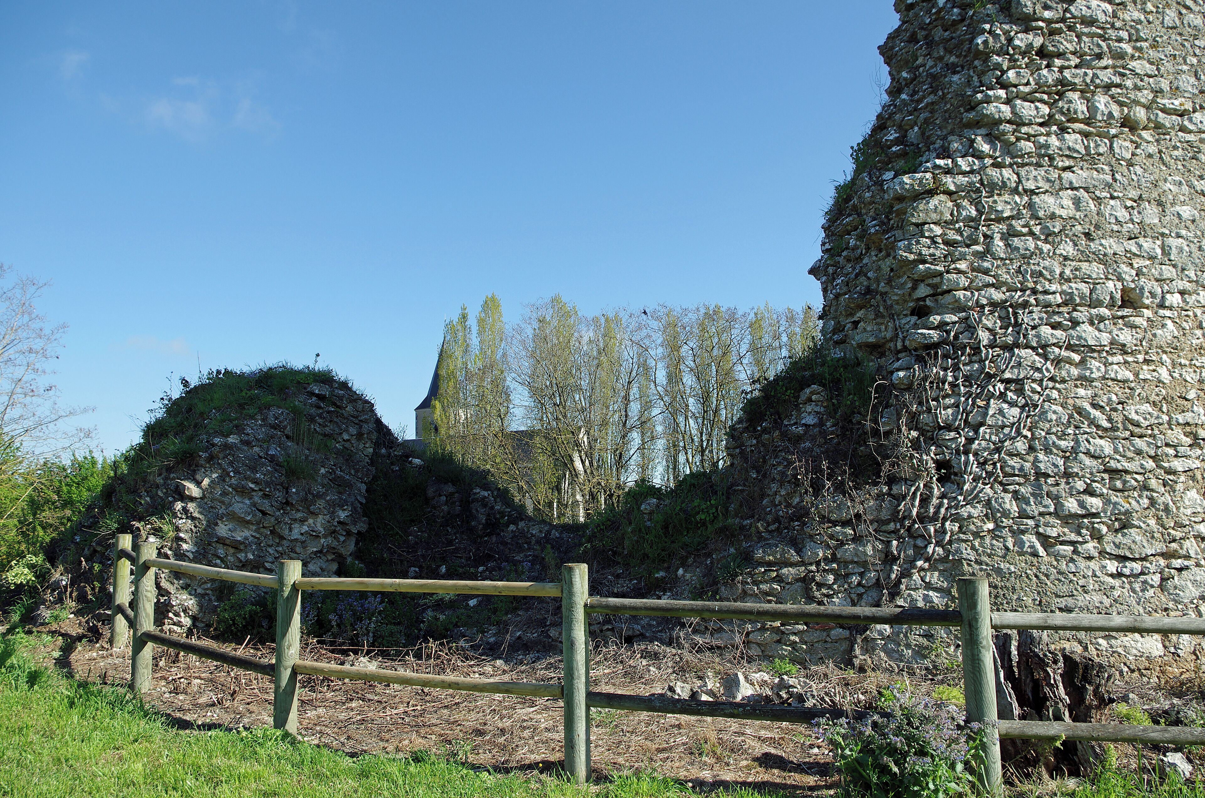 Coulommiers-la-Tour (Loir-et-Cher) Le site se trouve à quelques kilomètres à l’est de Vendôme dans une partie déprimée permettant de recueillir des eaux alimentant les douves circulaires. Le village possède une tour médiévale qui se situait à la frontière du comté de Vendome et du comté de Blois. Moins élaborée que le donjon des Montils, cette tour date probablement d'avant 1160-1170. La construction du Donjon (avec salle basse et salle haute) remonte certainement au XIème siècle avec des compléments de la fin du XIIème siècle. Le donjon s'élève sur une motte artificielle et était protègé par une enceinte en maçonnerie formant une première ligne de défense. La seconde ligne de défense est contituée de douves remplies d'eau, alimentées par un petit ruisseau. Le site a été nettoyé et les fossés restaurés et remis en eau entre 1976 et 1983. Bien que faisant partie du Vendômois la seigneurie de Coulommiers relevait des sires de Beaugency. A partir du XIème siècle l'Abbaye de la Trinité de Vendôme y possède de nombreux domaines. Fin XIe siècle (vers février 1096), le comte de Blois Etienne, venait séjourner avec Adèle, son épouse, au château de Coulommiers, avant son départ pour Jérusalem. En 1329, le rattachement de la seigneurie de Coulommiers au comté de Vendome est définitif. Par un acte en date du 18 octobre 1631, le sacristain du baptiseur Louis Lambert s'adresse ainsi aux "gens de Selommes et gens de Coulommiers" : « Le présent baptême, à cause qu'on allait en procession à Coulommiers, et que j’allions dire la messe, a esté différé à escrire jusqu’au jour de Saint Luc, le 18e jour d'Octobre, au dit an par oubliance.» On devait probablement se rendre ainsi chaque année en Coulommiers pour la fête patronale qui est la Décollation de Saint-Jean-Baptiste, et tombe le 29 Août.