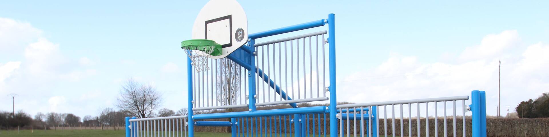 Basketball courts in Saint-Éliph, France.