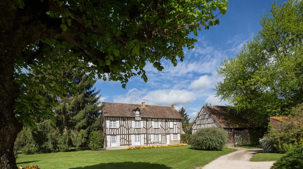 Half timbered houses in Souvigny-en-Sologne, a small village in the Loire valley, France