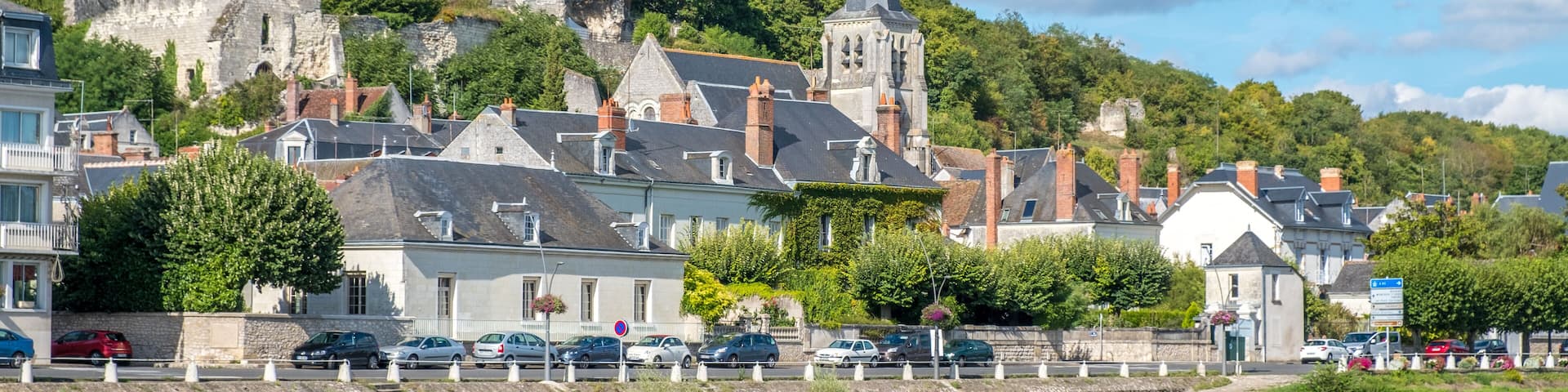 Montrichard Castle and city in Touraine region along Cher river, France