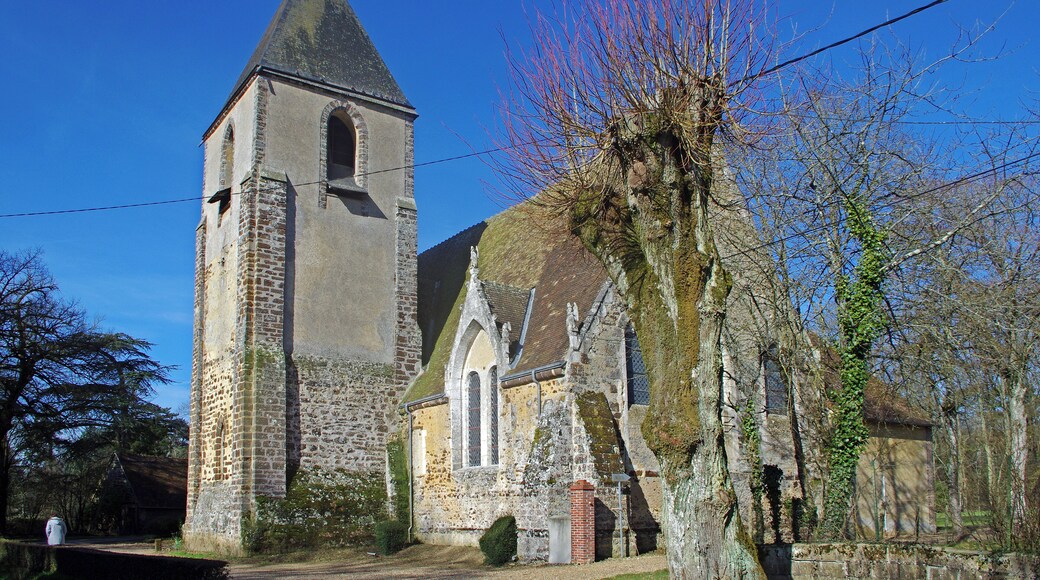 Le Temple (Loir-et-Cher) Eglise Notre-Dame, ou de la Nativité de la Bienheureuse Vierge Marie Le nom de la commune vient de l'ordre du Temple qui y fonda, au XIIe siècle, une commanderie. L'église paroissiale est l'ancienne chapelle de la commanderie de l'Ordre des Hospitaliers de Saint-Jean-de-Jérusalem. L'église, dédiée à la Sainte-Vierge, conserve encore sa nef du 12e siècle. Au 13e siècle, le choeur fut reconstruit de même largeur que la nef, il se termine par un chevet plat percé de trois fenêtres. Le clocher date probablement du 15e siècle. La toiture du clocher incendiée le 27 janvier 1782 a été refaite. Sa cloche provient de l'église de Souday et porte l'inscription: "L'an 1782, j'ai été nommée Hortense-Julie, par monsieur Jules-Honoré César de Courtavel, Chevalier non profès de l'Ordre de Jean de Jérusalem, dit de Malte, et par Hortense, Dlle de Montmarin, St-Cyr et St Martin de Sargé et autres lieux - Nicolas-René Morice, curé de cette paroisse de Souday. - Husson fondeur." L'église dépendait à l'origine d'une commanderie de templiers fondée par le don de Barthélémy de Vendôme*, seigneur du Bouchet-Touteville*, fait au Temple avant son départ pour la croisade où il trouva la mort en 1148; le seigneur donna une terre située au cœur de la forêt de Vendôme, en un lieu appelé "aus masterat". Après la suppression des Templiers en 1312, le "Temple" ou "Temple de Mondoubleau", le "Temple-lès-Matras*" devint la possession des Hospitaliers de Saint-Jean de Jérusalem et fut rattaché comme prieuré à la Commanderie de Sours et Arville. De l'ancien prieuré détruit en 1856 ne reste qu'un pan de mur (XIIe) et deux baies dans le presbytère actuel. Barthélémy de Vendôme, seigneur du Bouchet-Touteville (Barthelemy Le Riche) (+1148). Il est Prevôt de Vendôme pendant quelque temps. En 1120 il donne l'église de Crucheray à l'évêque de Chartres qui la retrocède à l'Abbaye de Marmoutier. Il part en croisade en 1147 et y meurt l'année suivante. Il épouse Guiburge, fille d'Hildebert Payen Seigneur de Mondoubleau, ils eurent deux filles: Adèle et Domitille, sans doute morte jeune. Les Bouchet étaient de puissants seigneurs : Au Xème siècle, le fief s'étalait sur les paroisses de Crucheray et de Nourray. Le châtelain de Bouchet-Touteville l'emportait en puissance par le nombre de ses vassaux sur les barons de Montoire et de Lavardin. Ce seigneur était si puisant qu'il avait droit de haute, moyenne et basse justice et pouvait faire pendre les malfaiteurs aux fourches patibulaires à deux piliers qui se dressaient non loin de sa demeure. Les vassaux devaient foy et hommage, c'est-à-dire qu'ils étaient tenus de prêter serment de fidélité au maître du Bouchet-Touteville. Tête nue il fallait se présenter devant lui, et alors les mains dans celles du souverain, on se reconnaissait son homme, son vassal. Le grand seigneur disait au petit de se relever, l'embrassait sur la bouche et déclarait le recevoir « à homme ». (L'HISTOIRE de SELOMMES - Par l'Abbé P. Brisset - juillet 1928) Le "Temple-lès-Matras": Les Matras, ou Materas est un nom de la contrée qui englobait Beauchêne et Le Temple. Church of Our Lady The name of the town comes from the Templars who founded in the twelfth century, a commandery. The parish church is the former chapel of the Commandery of the Hospitaller Order of St. John of Jerusalem.