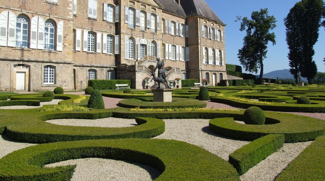 The Parterre garden at Château de Drée, Saone et Loire, Bourgogne-Burgundy, France.