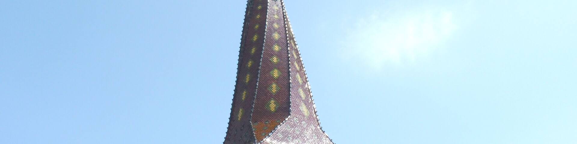 Church of Mervans, twisted steeple (SaĂŽne-et-Loire, Burgundy, France).