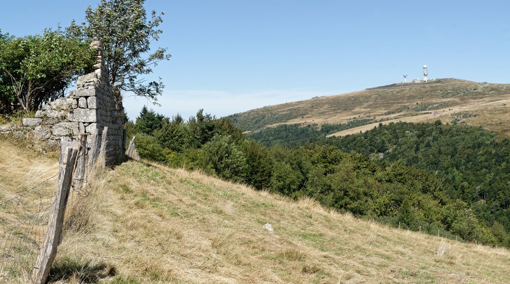 The military station of Pierre-sur-Haute from a ruined shepherd house of Croix de Fossat in Job, Auvergne, France.