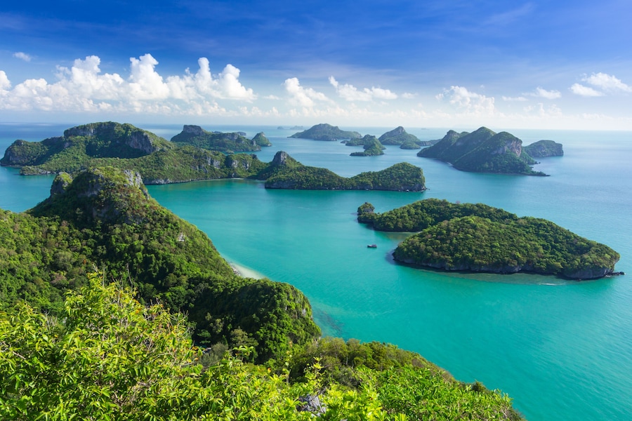 Bird eye view of Sea Thailand, Mu Ko Ang Thong island National P