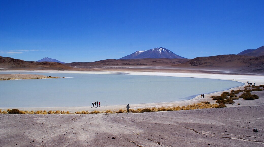 Exploring the beautiful Laguna Honda while on the Bolivia Salt Flats tour.