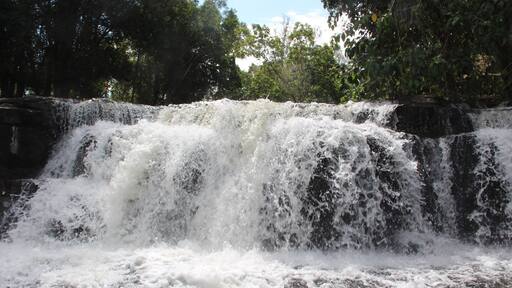 This waterfall is the smaller one at the top which also has a flower swing that you pay $1 to take photos on.