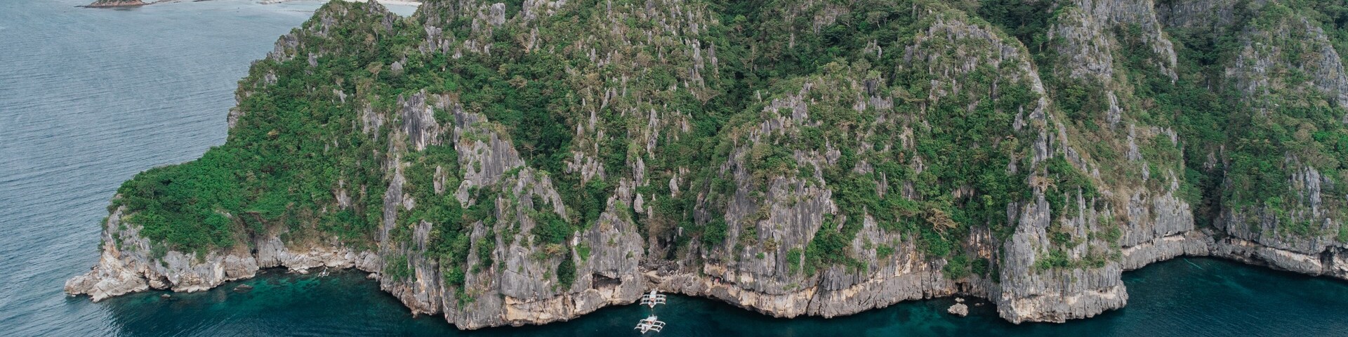 Aerial View of Limestone Cliffs and Tropical Island in Iloilo, Philippines