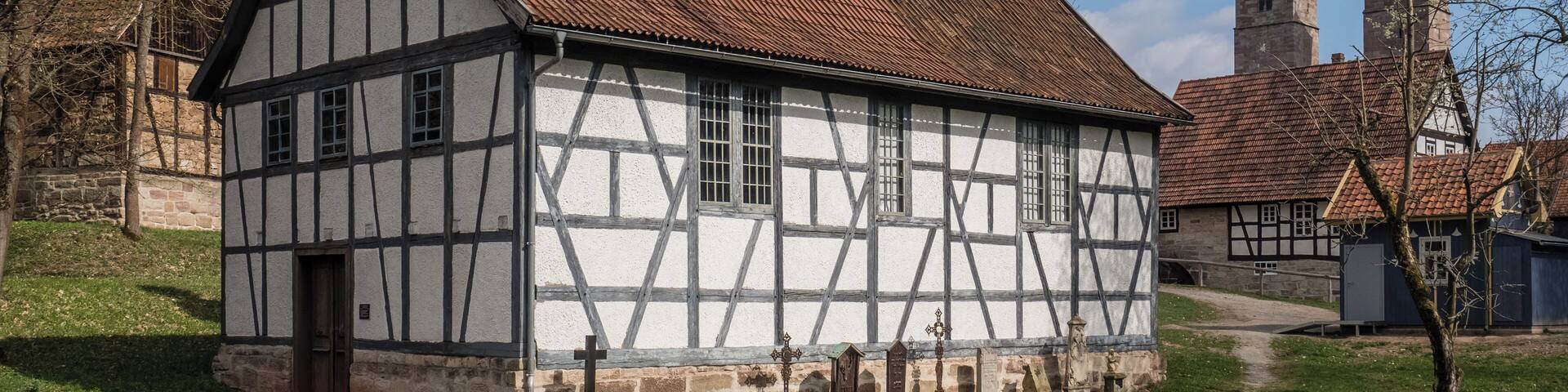 The "Totenhofkapelle", a former cemetery chapel, now in the open air museum Kloster Veßra