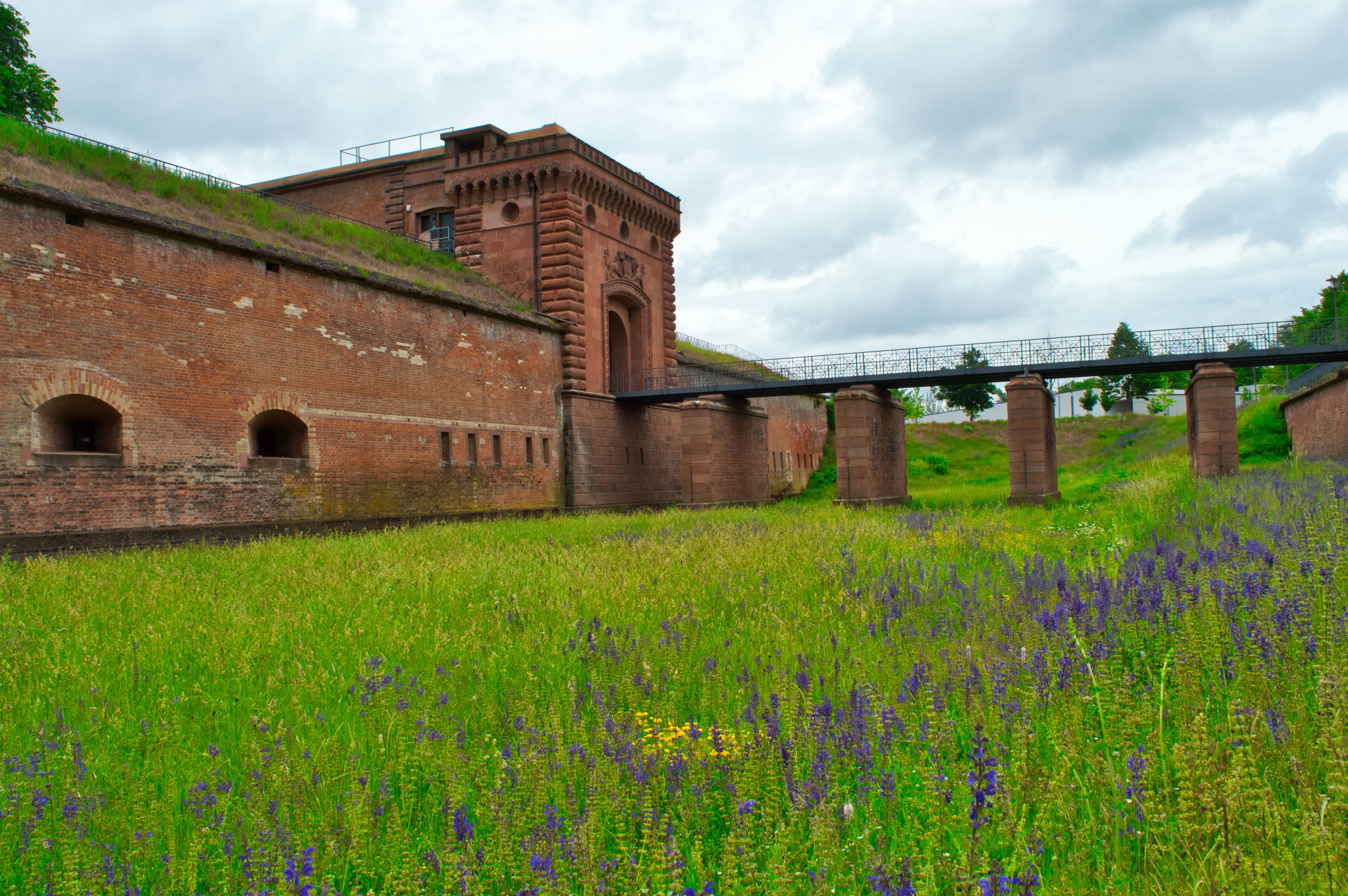 Beautiful view of the famous Fortress Germersheim in Germany