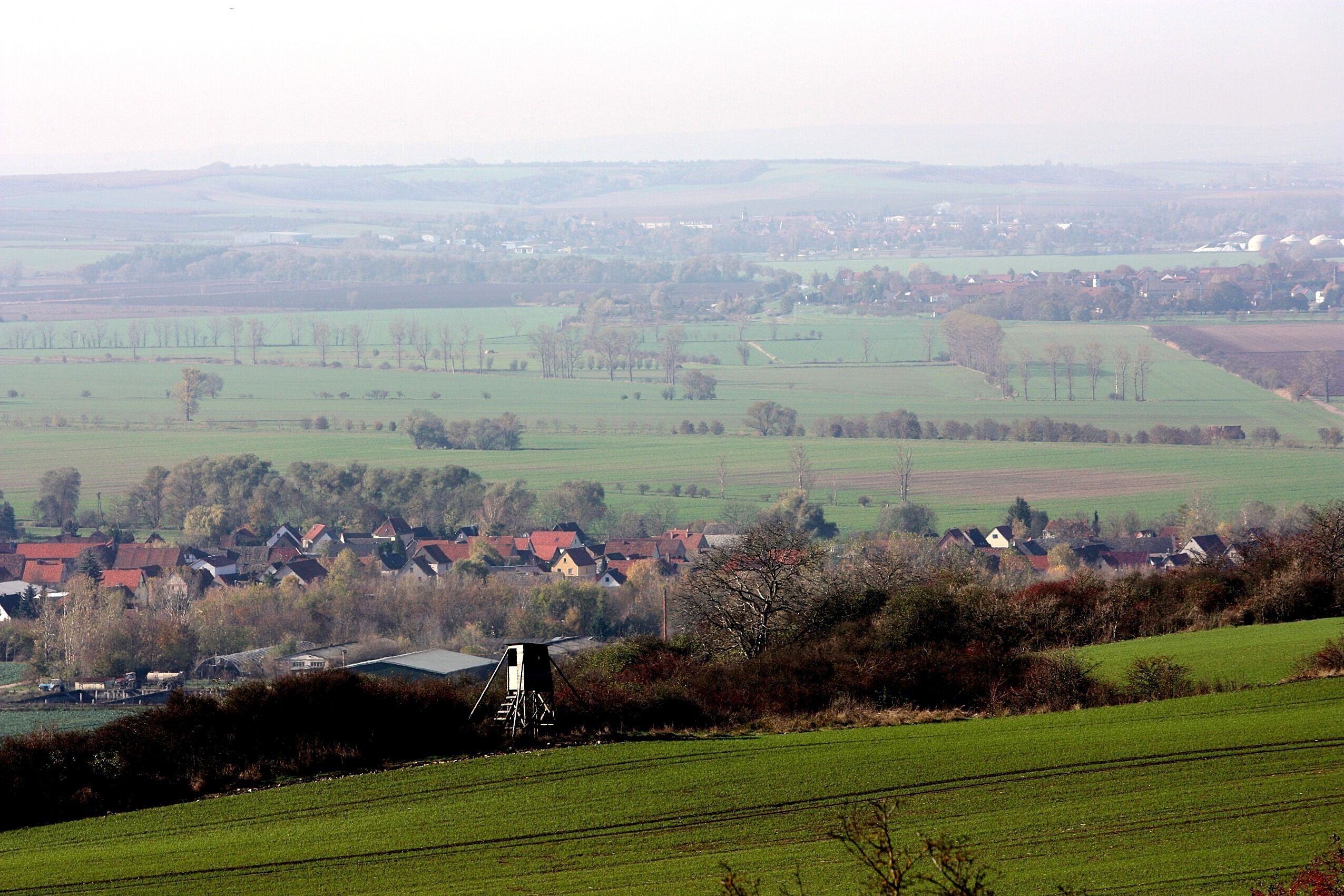 Gorsleben, view from Schmücke mountains to the village