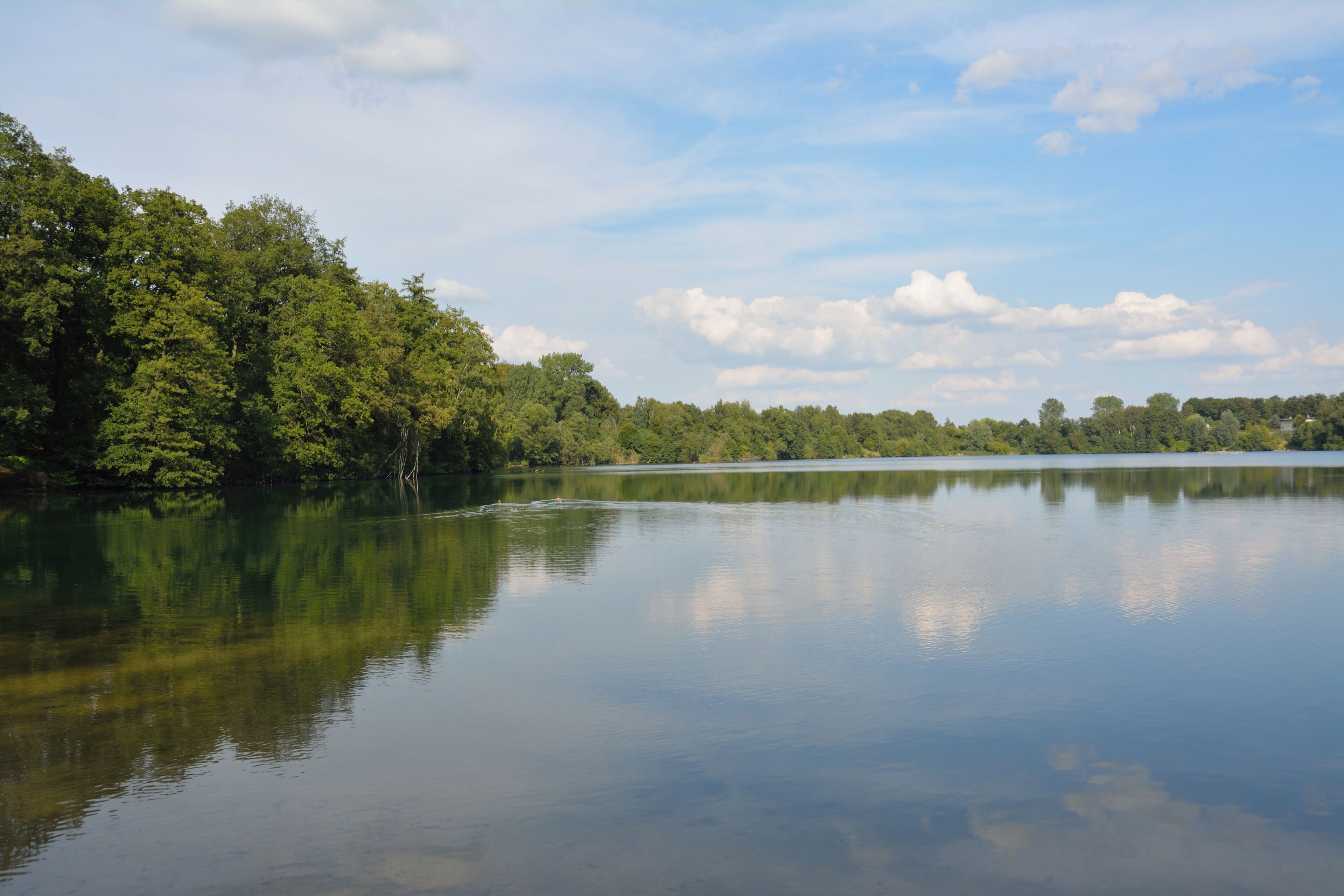 Blick auf Alsens Tongrube von der westlichen Badestelle