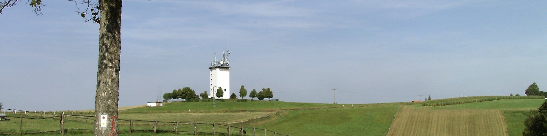 Hohe Reuth hill near Bocka (Greiz district, Thuringia) with A-Tower