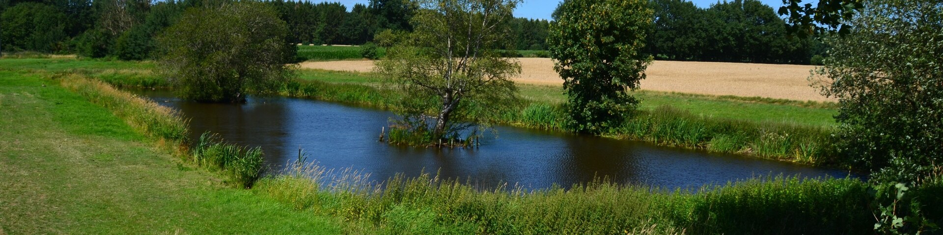 Der vom Ihlenbek durchflossene Ihlenbeksteich an der K 45 in Lohbarbek