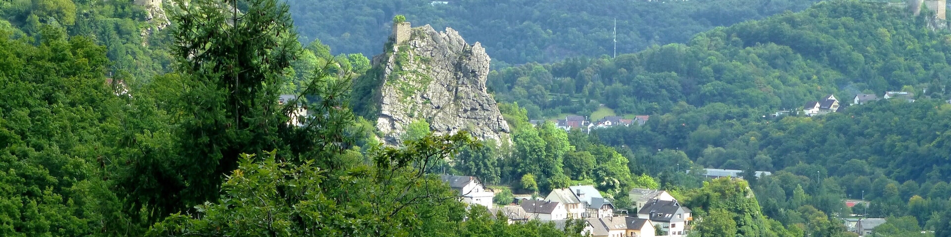 Kallenfels â Schloss Wartenstein - Blick auf Kallenfels â Kirn, Berger Weg â Kyrburg und Ortsteil âVor dem Lohâ