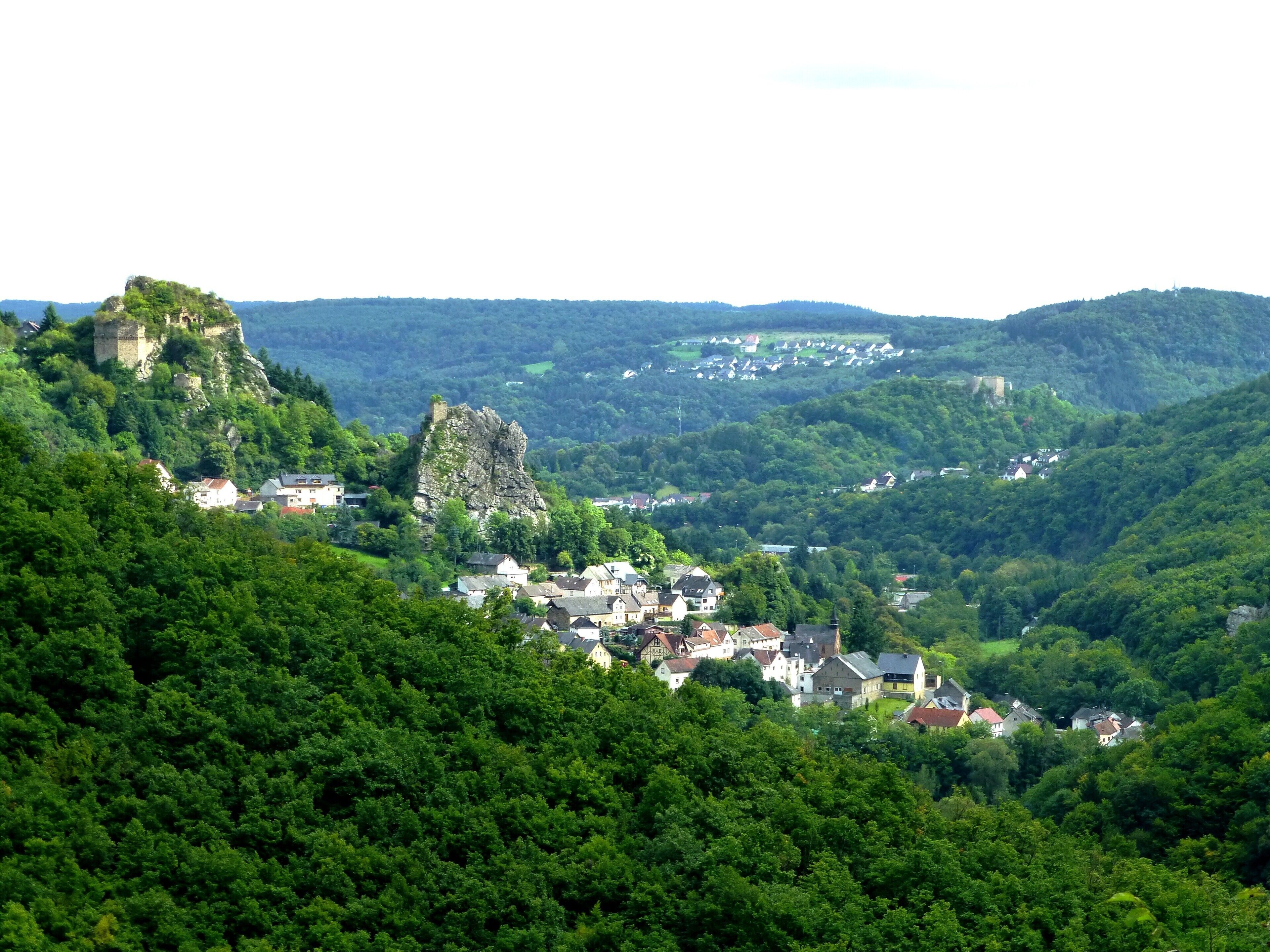 Kallenfels – Schloss Wartenstein - Blick auf Kallenfels – Kirn, Berger Weg – Kyrburg und Ortsteil „Vor dem Loh“