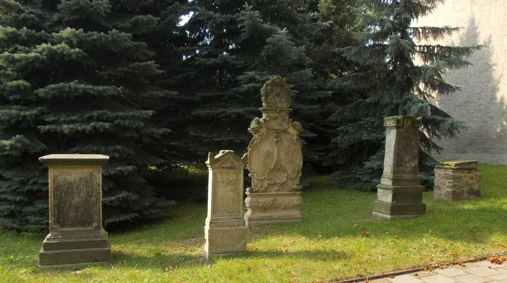 St. Mary's Church in Süptitz (Dreiheide, Nordsachsen district, Saxony), old gravestones