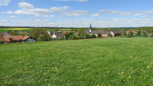 Blick auf Haselbach, Rückersdorf, Thüringen
