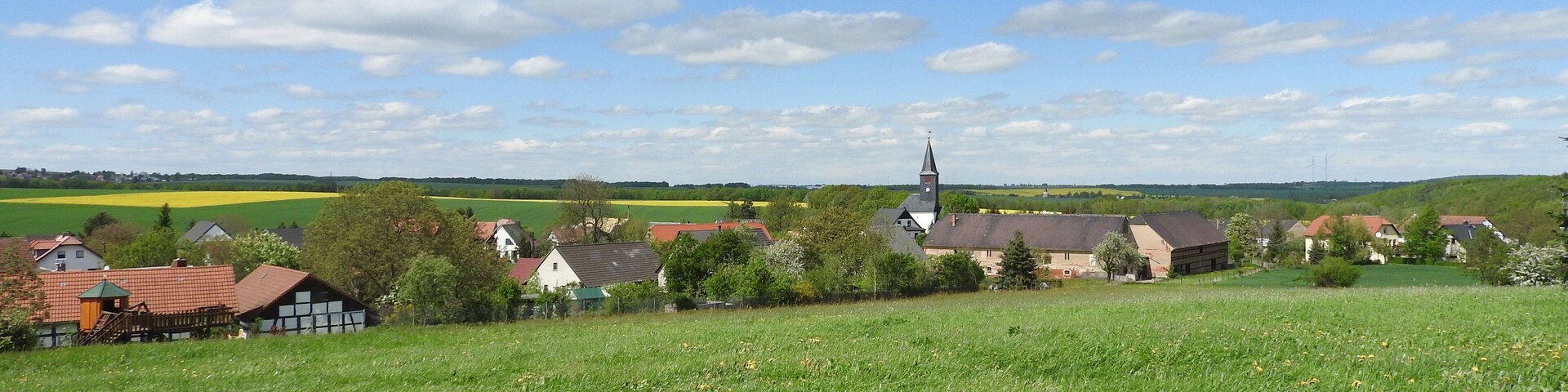 Blick auf Haselbach, Rückersdorf, Thüringen
