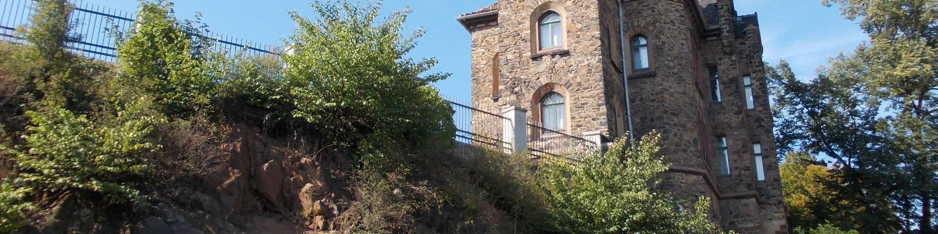 View of the new part of Ronneburg Castle (Greiz district, Thuringia) from Schlossstrasse