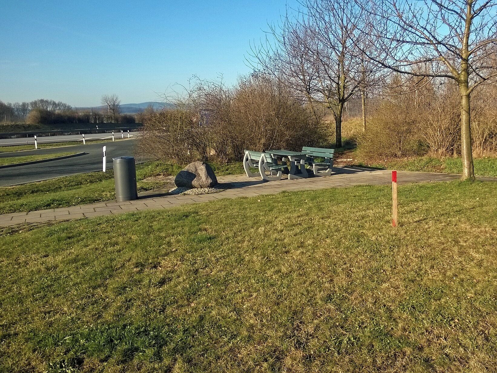 Ehem. Standort der Grenzsteine Nr. 58 - Historische Landesgrenze Königreich Sachsen Königreich Preußen 1815 (Wiener Kongress). Die Steine sind während des Baues des Autobahnparkplatzes "Am Wacheberg" verloren gegangen.