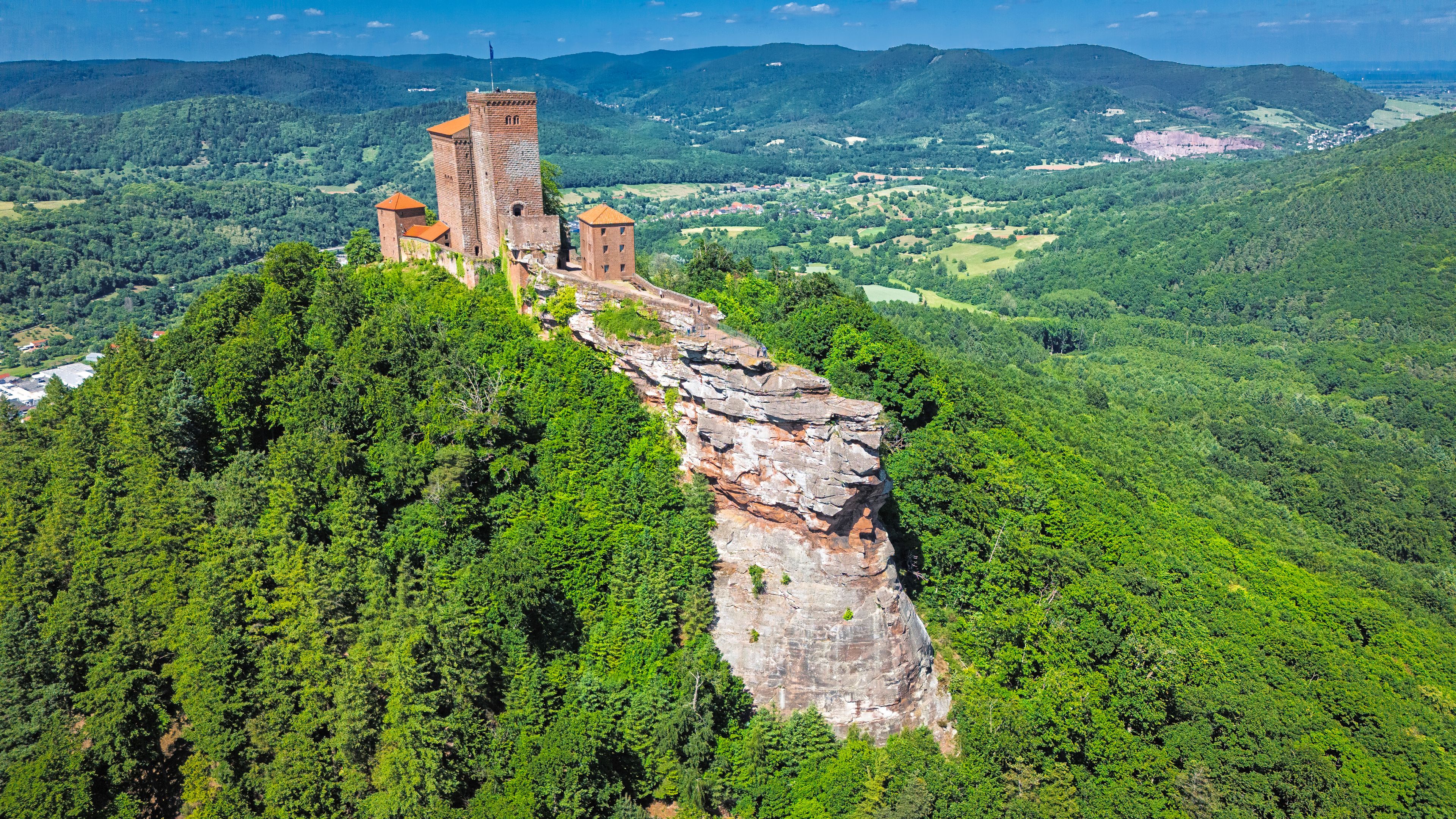 Trifels Castle (Reichsburg Trifels) near Annweiler in the Palatinate region of southwestern Germany.