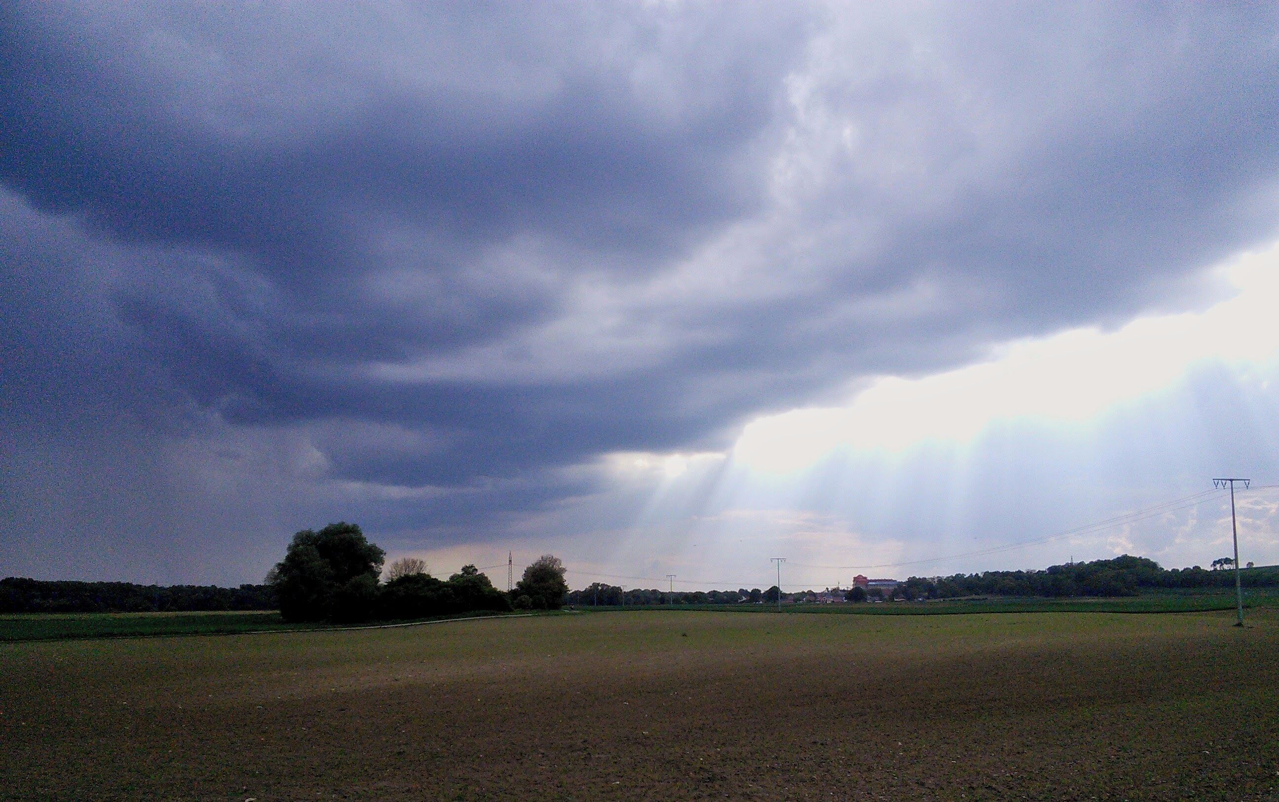 East of Bertoldsheim. Bavaria, Germany. In the background Schloß Bertoldsheim.