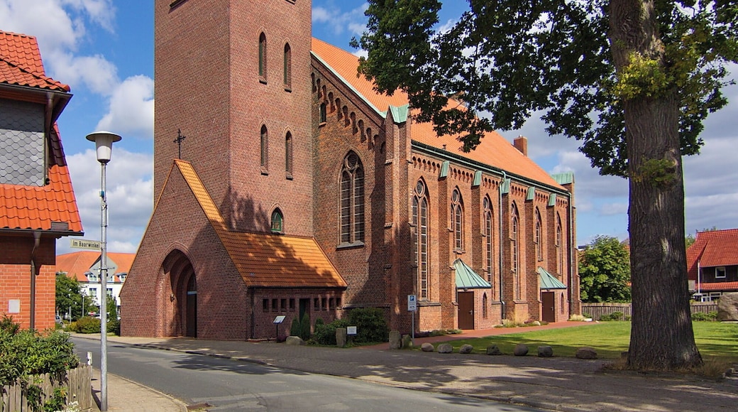 Große Kreuzkirche von 1878 in Hermannsburg, Niedersachsen, Deutschland.