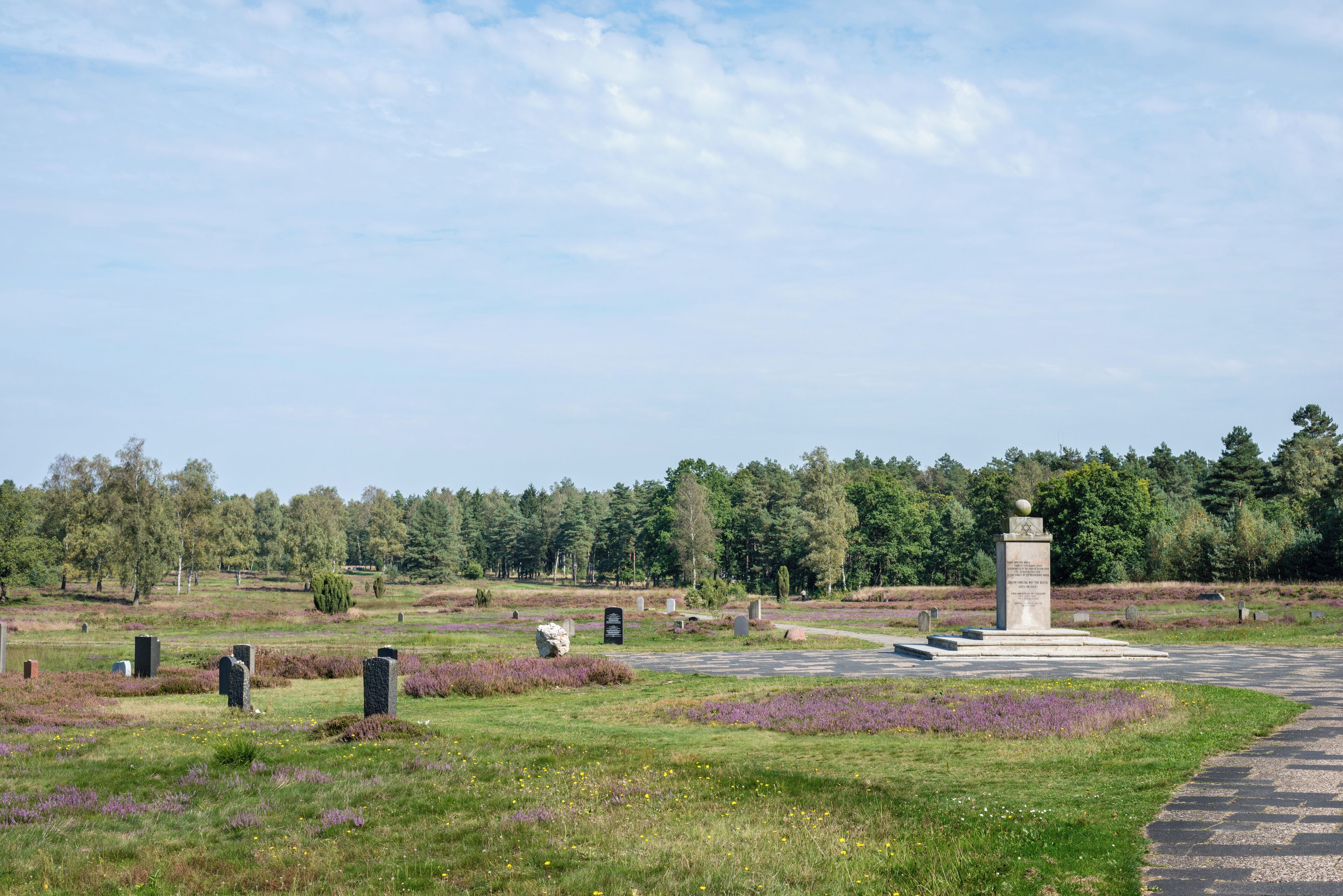Bergen-Belsen concentration camp memorial, representative graves.